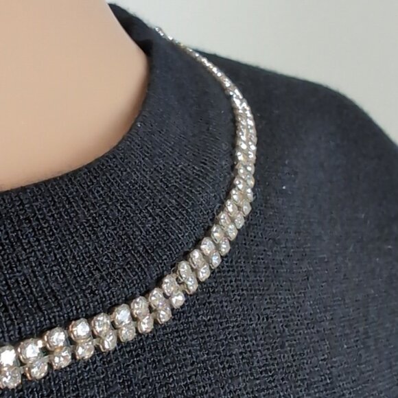 H By Halston Puff Sleeve Top with Rhinestone Detail Fine Black Knit Sweater - Picture 4 of 11